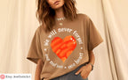 We Will Never Forget One Nation One Heart Sweatshirt T-Shirt Never Again is Now Am Yisrael Chai Sweatshirt Heart Graphic Tee Jewish Tshirt
