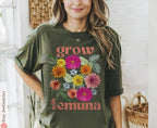 Grow Emuna Flower Shirt Flower T-shirt Am Yisrael Chai graphic tees tshirt Art jewish gift Israeli Artist Jewish Holiday Gifts Flowers Art