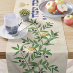 Hanukkah Table Runner, personalized Add name Jewish gift chanukah, Israel olive branch oil am yisrael chai jewish gift israel art customized
