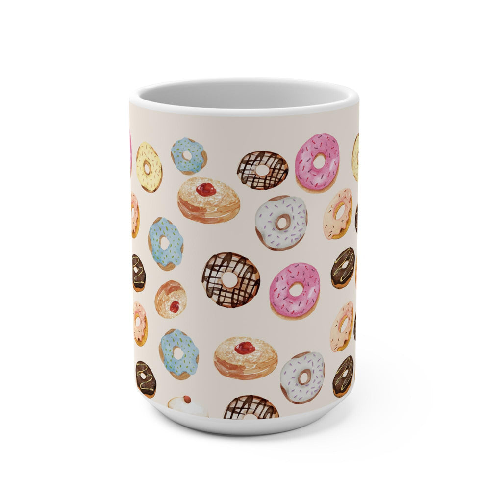 Donut Mug 11oz 15oz Am Yisrael Chai Hanukkah gifts jewish art coffee Ceramic Israel jewish food art dessert Israeli Artist Israel Art