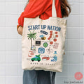 Start Up Nation Israel Tote Bag Made in Israel Am Yisrael Chai jewish gift Israeli Artist Rosh Hashanah Jewish Holiday Gifts Art cotton bag