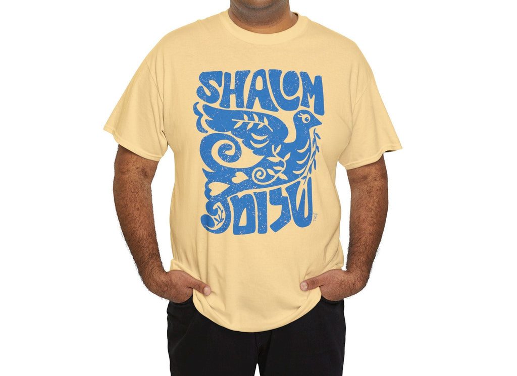 Shalom Peace Dove T-Shirt, Hebrew, Art, Jewish shirt, woman shirt, man shirt, t-shirt trendy, Cotton T-shirt, Unisex Tee, gift, Israel shirt