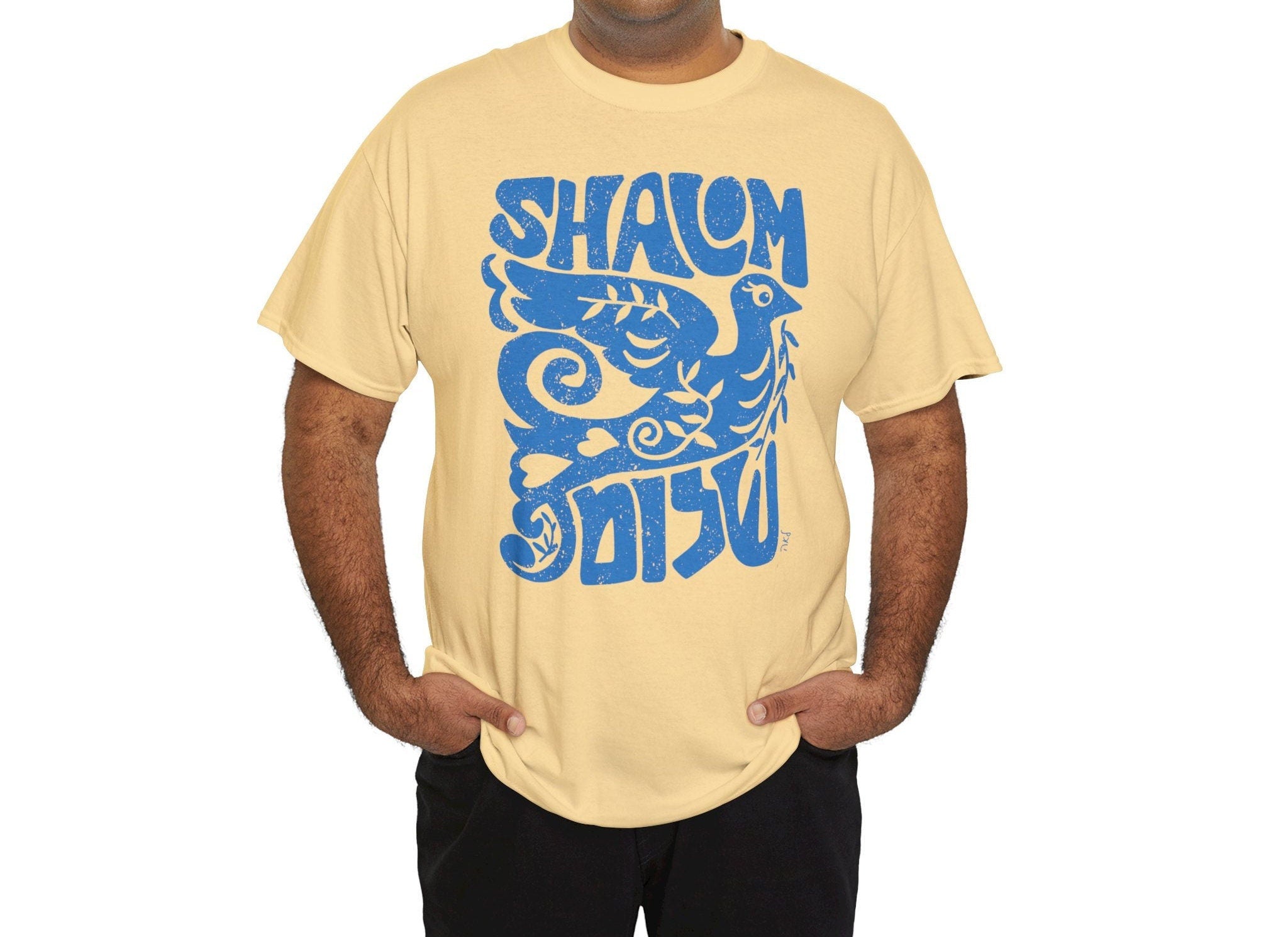 Shalom Peace Dove T-Shirt, Hebrew, Art, Jewish shirt, woman shirt, man shirt, t-shirt trendy, Cotton T-shirt, Unisex Tee, gift, Israel shirt