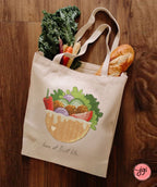 Falafel Tote Bag, cotton bag, everyday bag, Jewish gift, food gift, Middle East, hummus, shopping bag, israel, bag gift, food lover food art