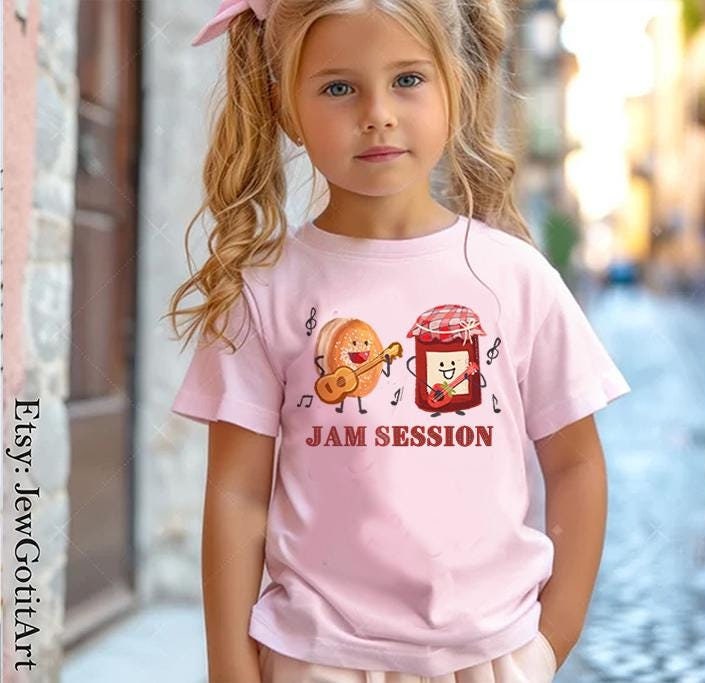 Let’s Jam Shirt | Hanukkah Shirt, kid Sweatshirt, Hoodie Unisex Jewish Gift Israel Art T-Shirt Jelly Donut Sweatshirt for Kids, Men & Women