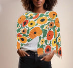 Tel Aviv Flower Scarf Head Headwrap Flowers Scarves Women fabric Hair Cover Covering Jewish Israeli Artist Art Yisrael Chai Israel flowers