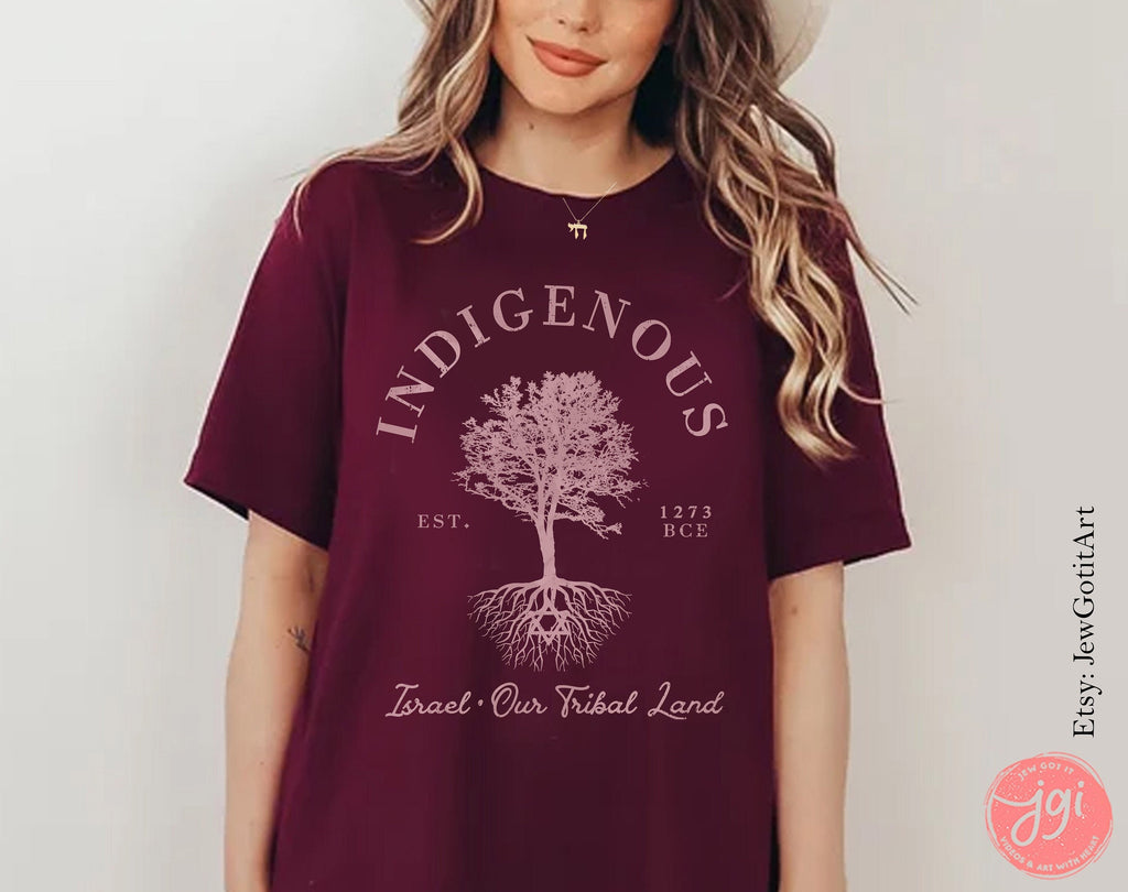 Indigenous Israel Tribal Land T-Shirt: Jewish Heritage Tree Graphic