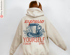 Coffee Espresso Hoodie Sweatshirt T-Shirt L'Chaim Zionist Shirt Israeli Artist Jewish Gift Apparel coffee lover Sweater Am Yisrael Chai