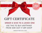 Gift Certificate for Shop Jew Got it Art table decor Tshirts Baby Gifts family Jewish Gift Israeli Artist Israel Art Rosh Hashanah Wall Art
