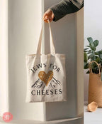 Jews for Cheeses Tote Bag Cotton Canvas | T-Shirt Set | Am Yisrael Chai | Jewish Humor Art Shavuot Israeli Artist Jewish Art Rosh Hashanah