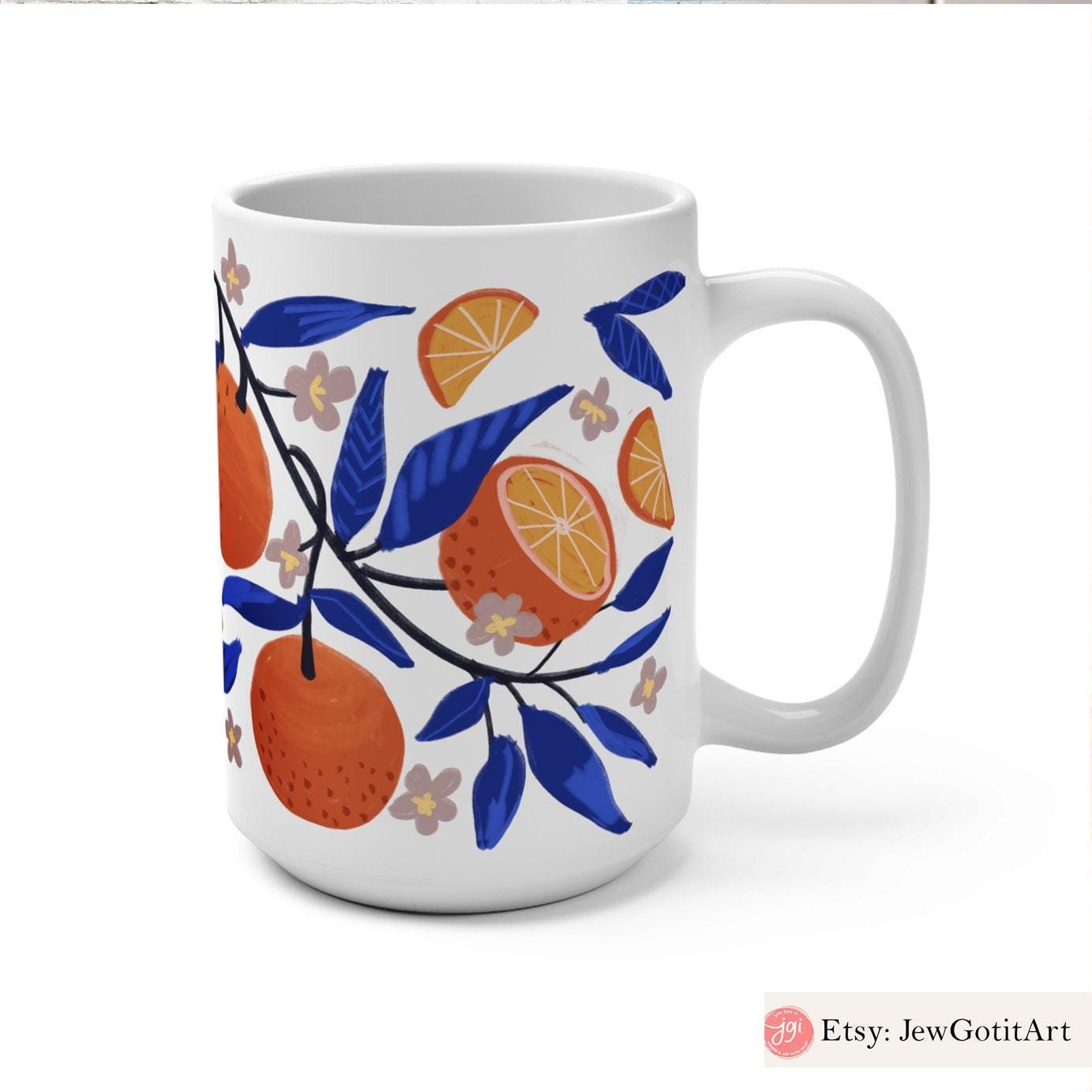 Yafo Jaffa Israeli Oranges Mug 11oz 15oz Am Yisrael Chai, jewish art coffee cup Ceramic Mug Israel jewish gift Rosh Hashanah Gift Israel Art