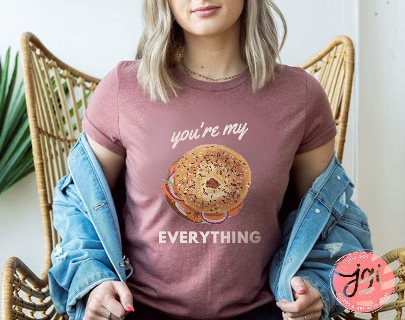 Everything Bagel shirt, Jewish shirt, woman shirt, t-shirt women trendy, bagel, art, Cotton shirt, gift for her, gift for him, jewish