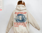 Coffee Espresso Hoodie Sweatshirt T-Shirt L'Chaim Zionist Shirt Israeli Artist Jewish Gift Apparel coffee lover Sweater Am Yisrael Chai