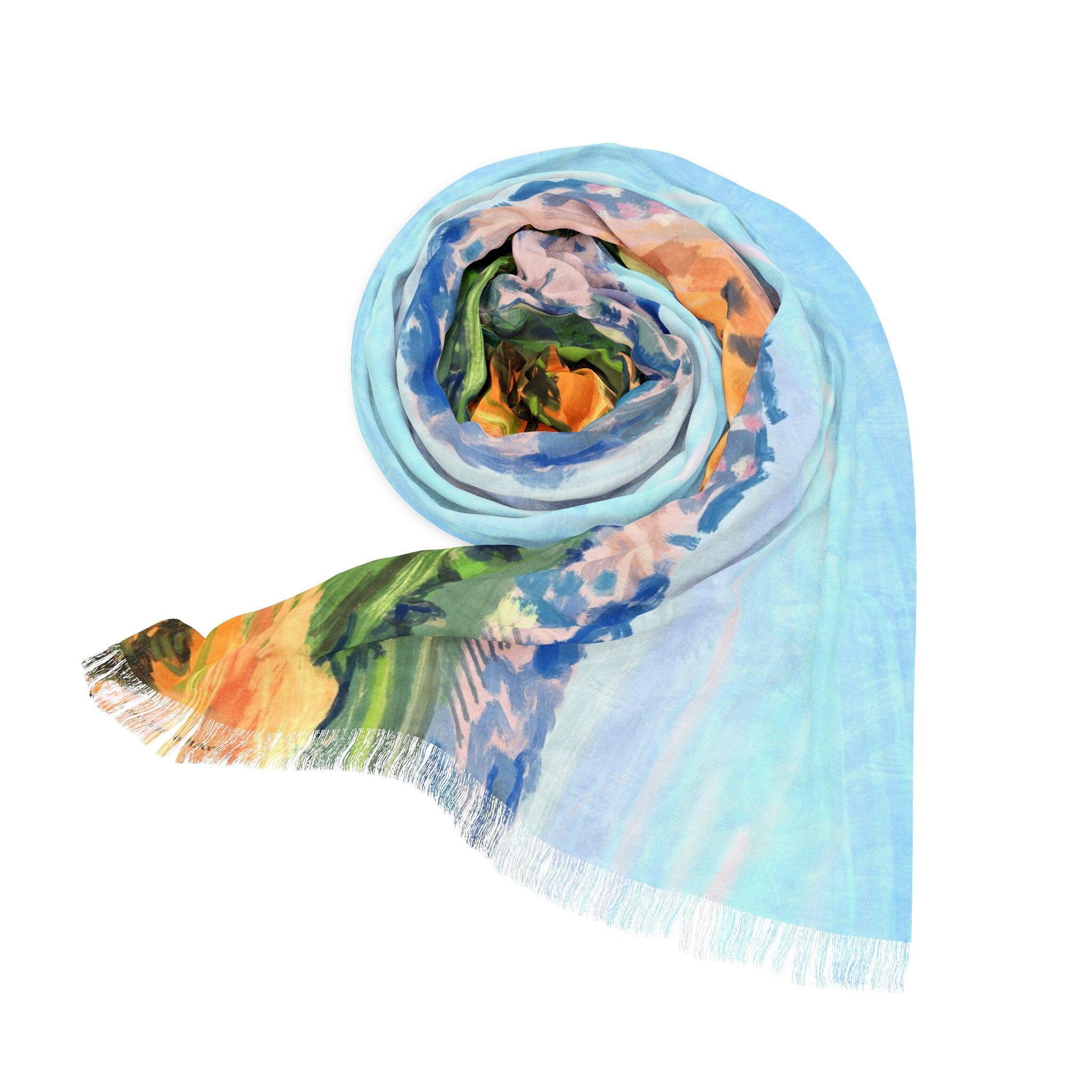 Israel Hills & Vineyards Scarf Landscape Head Headwrap Scarves Women fabric Hair Cover Covering Jewish Israeli Artist Art Am Yisrael Chai