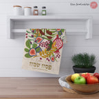 Personalized Passover Towel 7 Species of Israel Design Customized Pesach Towel Jewish Holiday Decor Unique Passover Gift Passover Seder Art