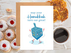 Dreidel Funny Holiday Cards Happy Hanukkah Card Dreidel, Chanukah Card Greeting Cards Holiday Card Set, Dreidel ice skater Hanukkah card set