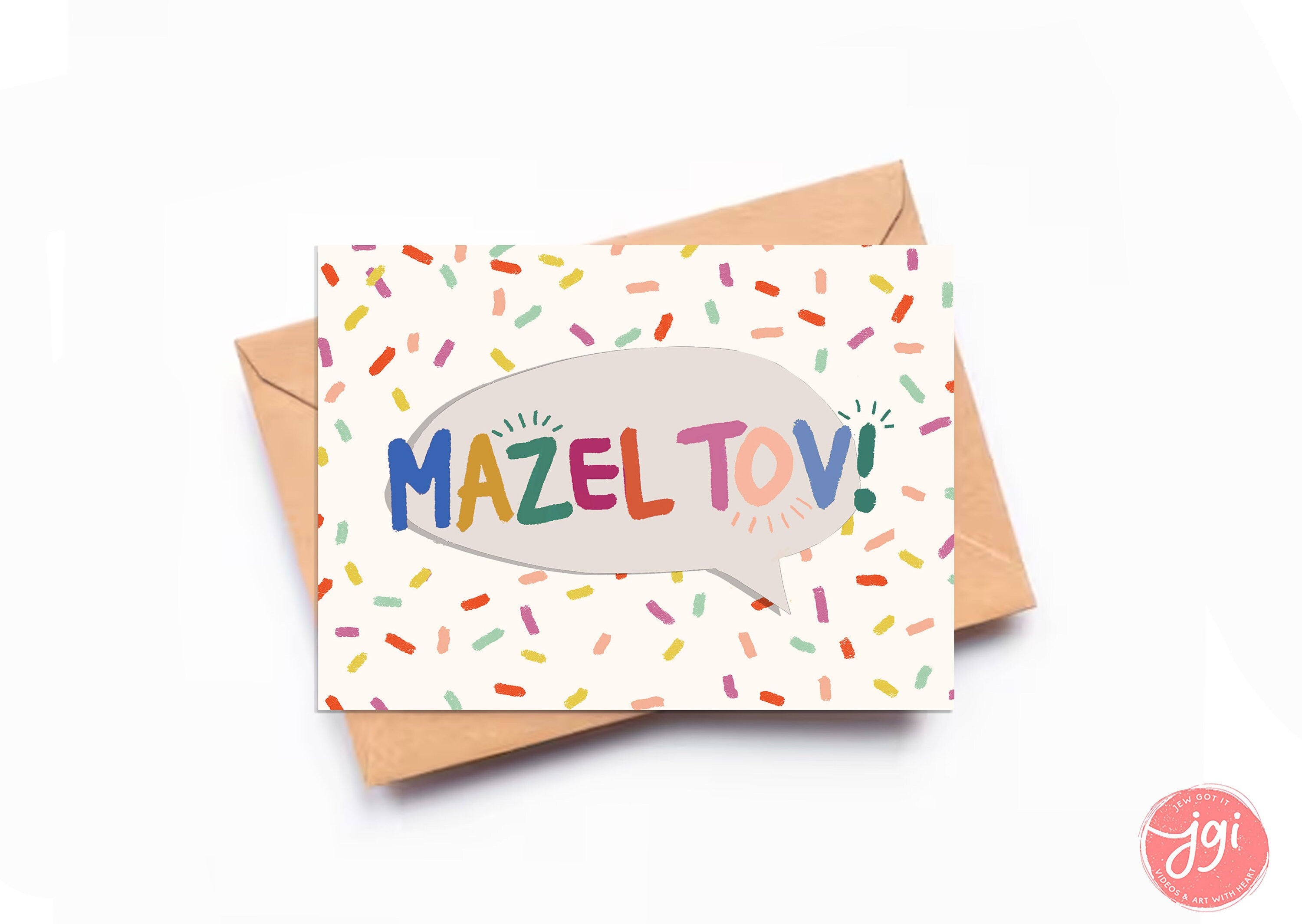 4 MAZEL TOV Greeting Cards Bundle of 4 | Congrats card | Jewish, Hebrew, mazel tov designs, Jewish Art, Bar Bat Mitzvah, Wedding
