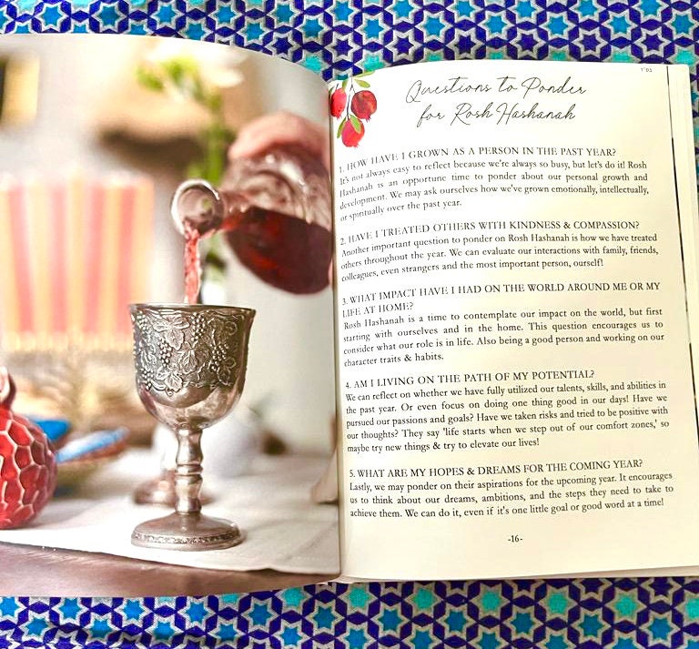Rosh Hashanah Cookbook, Hardcover book, Recipes, blessings, Spiritual Preparation, shana tova, Jewish New Year, simanim, Jewish gift, books