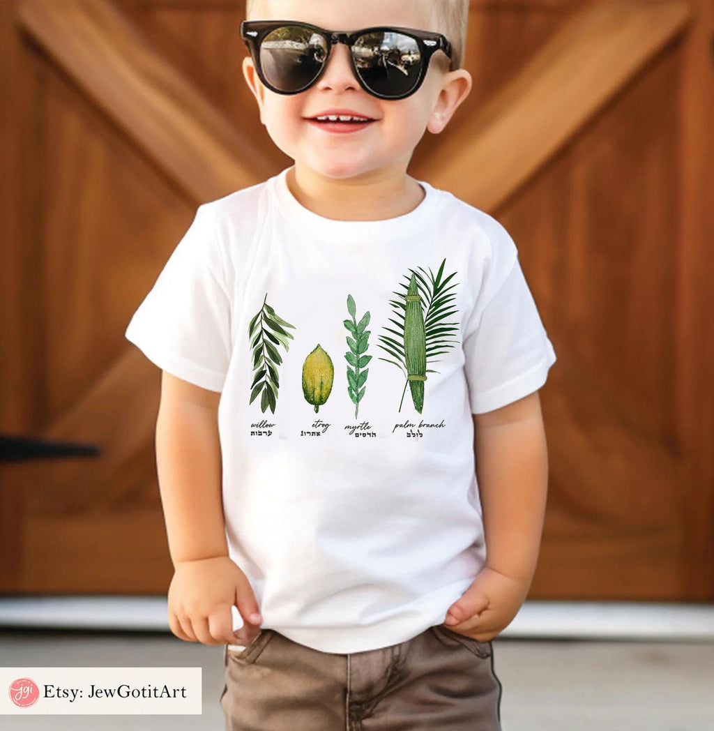 Lulav Etrog Sukkot Shirt Kid 4 Species Israeli Artist tshirt Sweatshirt Sukkah Feast of Tabernacle Decoration gift Jewish Holiday