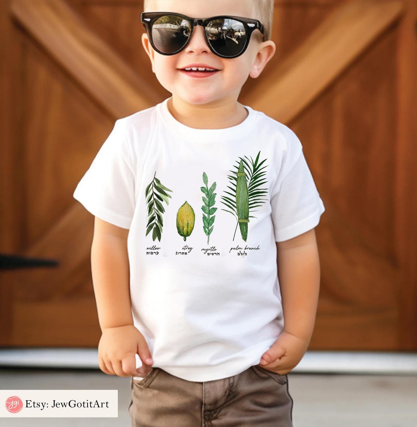 Lulav Etrog Sukkot Shirt Kid 4 Species Israeli Artist tshirt Sweatshirt Sukkah Feast of Tabernacle Decoration gift Jewish Holiday