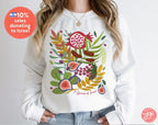 Fruits & Produce of Israel Sweatshirt 7 species fruit sweater woman man jewish gift Israel Design Hanukkah Sweater, Gift for her Crewneck