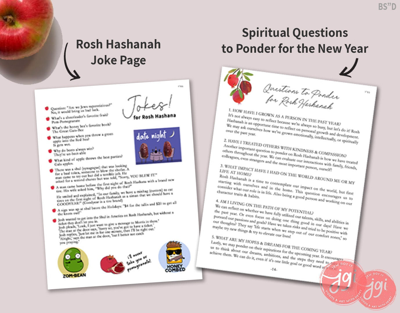 Rosh Hashanah Cookbook Download, Recipes, blessings, Spiritual Preparation, Ebook, shana tova, Printable, Jewish New Year, Digital, simanim