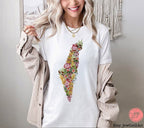 Fruits & Produce of Israel 7 sPecies Israel Shape State fruit shirt woman shirt jewish gift Israeli Artist Gift for her shirt Purim Gifts