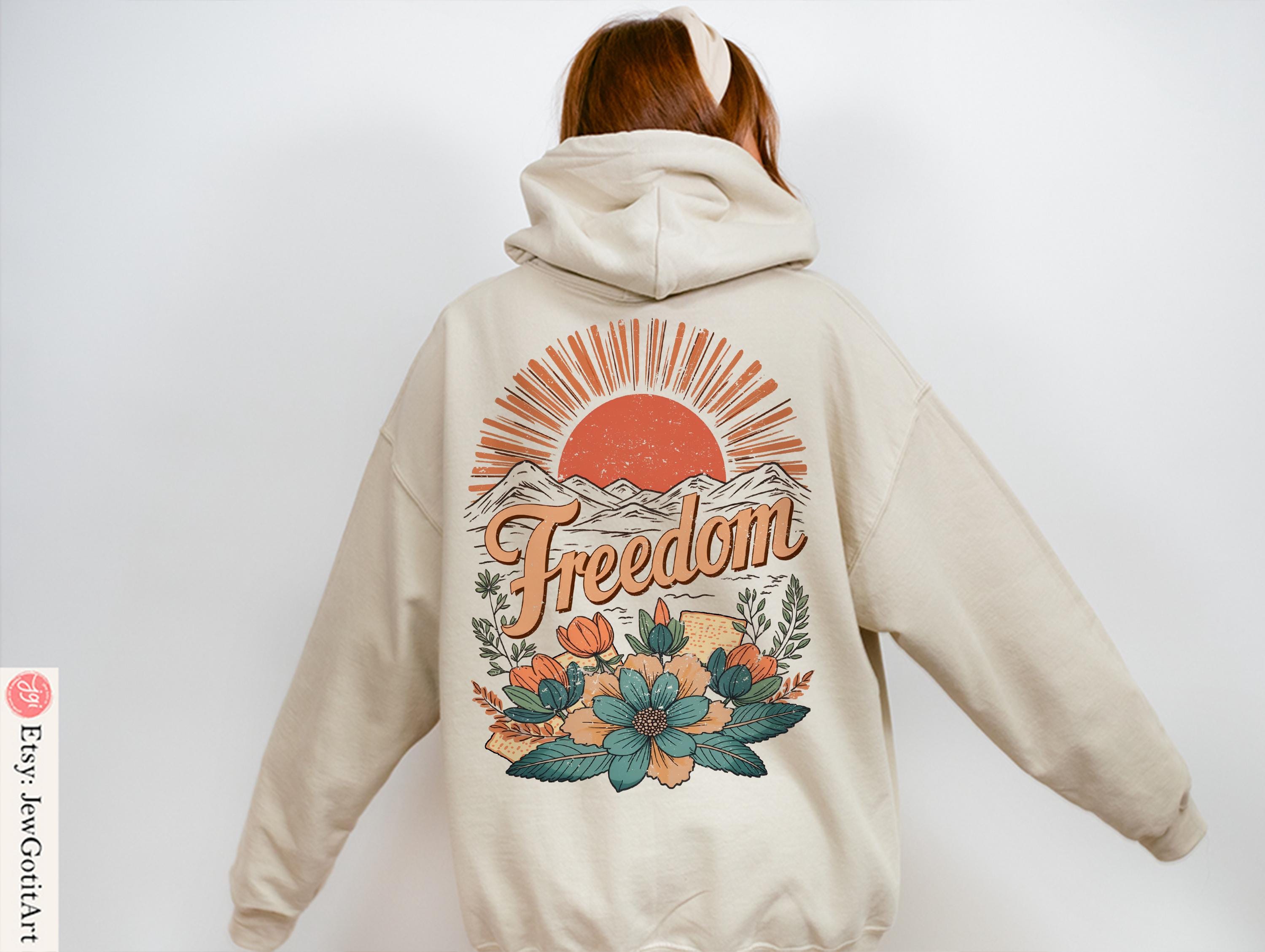 Freedom Passover Gift Graphic Tee Pesach Gift Jewish Israeli Artist Shirt Am Yisrael Chai Israel Art T-Shirt Boho Jewish Apparel Matzah