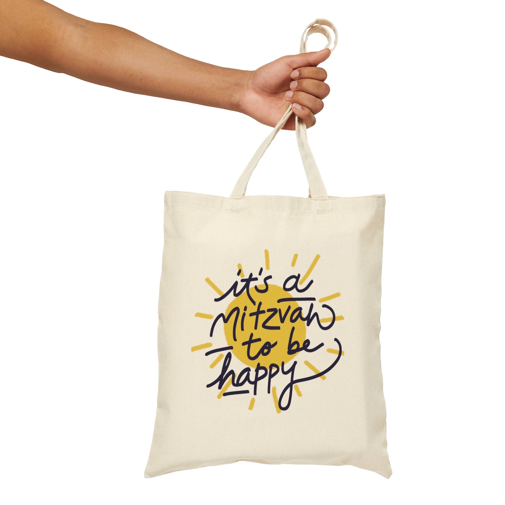 Happy Jewish Bag, tote bag, canvas tote bag, It's a mitzvah to be happy, gift, jewish gift, bag,  Art, Jewish, gift for women, gift for men,