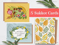 8 Sukkot Holiday Greeting Cards, Israel art, fruits Israel, Lulav Etrog, Art Jewish Holiday Greeting Cards, Sukkah, feast of tabernacles
