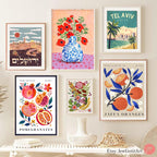 Pomegranate Wall Art Print Israeli Fruit Art for Kitchen or Dining Room Framed Israel Artwork Jewish Home Decor Mediterranean Style Art