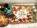 Rosh Hashanah Challah Cover Apple Honey Bee Israel Art Rosh Hashana Jewish Holiday Art Israeli Artist Table Decor Bread covering Shabbat