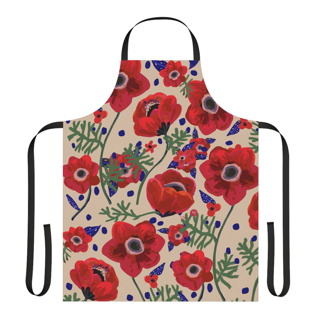 Israel Kalanit Flower Apron, kitchen jewish gifts israel art israeli, flowers gifts fruit art kitchen decor apron for women pattern Purim