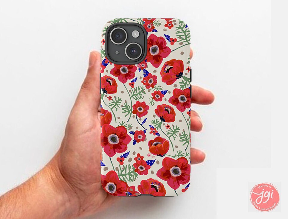 Kalanait Flower of Israel Phone case iphone, galaxy fruit  israel art jewish gift Israelite Israeli Artist Pride Proud Jew tough phone cases