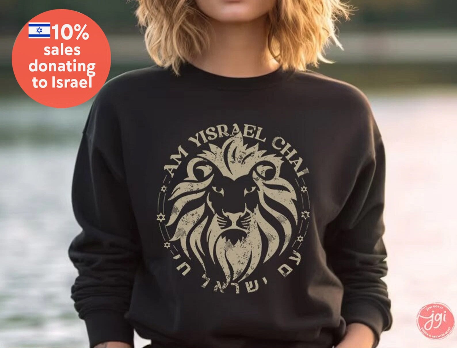 Am Yisrael Chai Lion Zion Sweater Unisex Crewneck Sweatshirt, Israel sweater, Jewish gift, hanukkah, hanukkah gift, proud jew, israelite