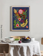 7 Species Israel Art Poster Matte Jewish Gift Israeli Artist Pomegranate Grapes Colorful Wall Decor Jewish Art Fruit Art Am Yisrael Chai