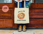 Everything Bagel Tote bag, cotton canvas bag, Tote bag, Aesthetic tote bag, Aesthetic, Gift for her, Gift for him, Art tote bag, Art, bagel