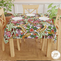 7 Species of Israel Tablecloth, table cloth square, Fruit art Home decor, Shabbat shalom Israel art, small table cloth Pomegranate gifts