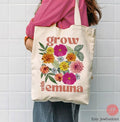 Grow with Emuna tote bag Flower Art Israel cotton bag shopping bag jewish gift for her trendy bag graphic shuk fruit art Rosh Hashanah Gifts