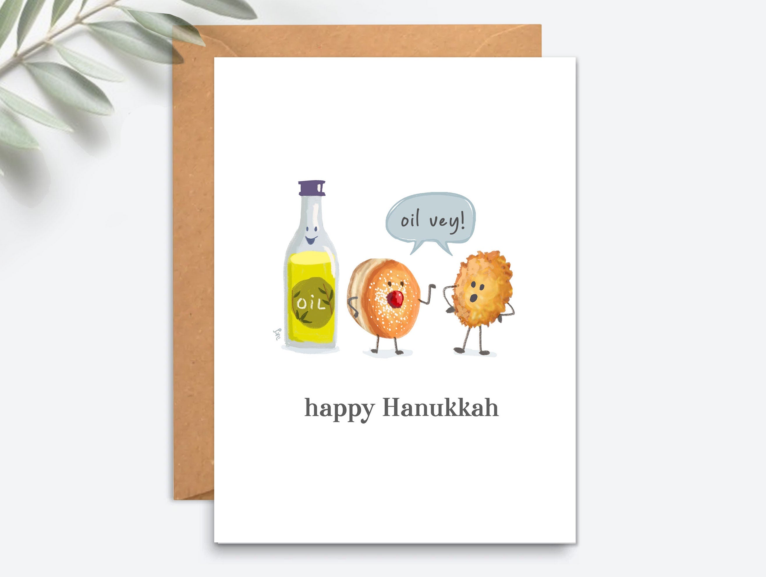 Funny Hanukkah Card Set: Donut & Latke Pun