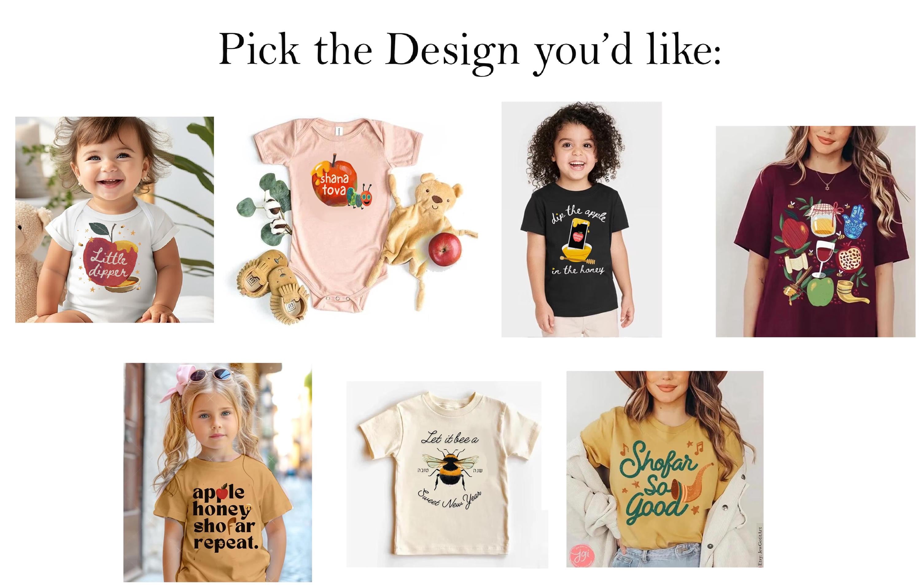 Rosh Hashanah Toddler Shirt Baby Onesie Little Dipper Apple & Honey Tee Jewish Holiday Gift Shana Tova Shirt Kid's T-Shirt Jewish Gifts