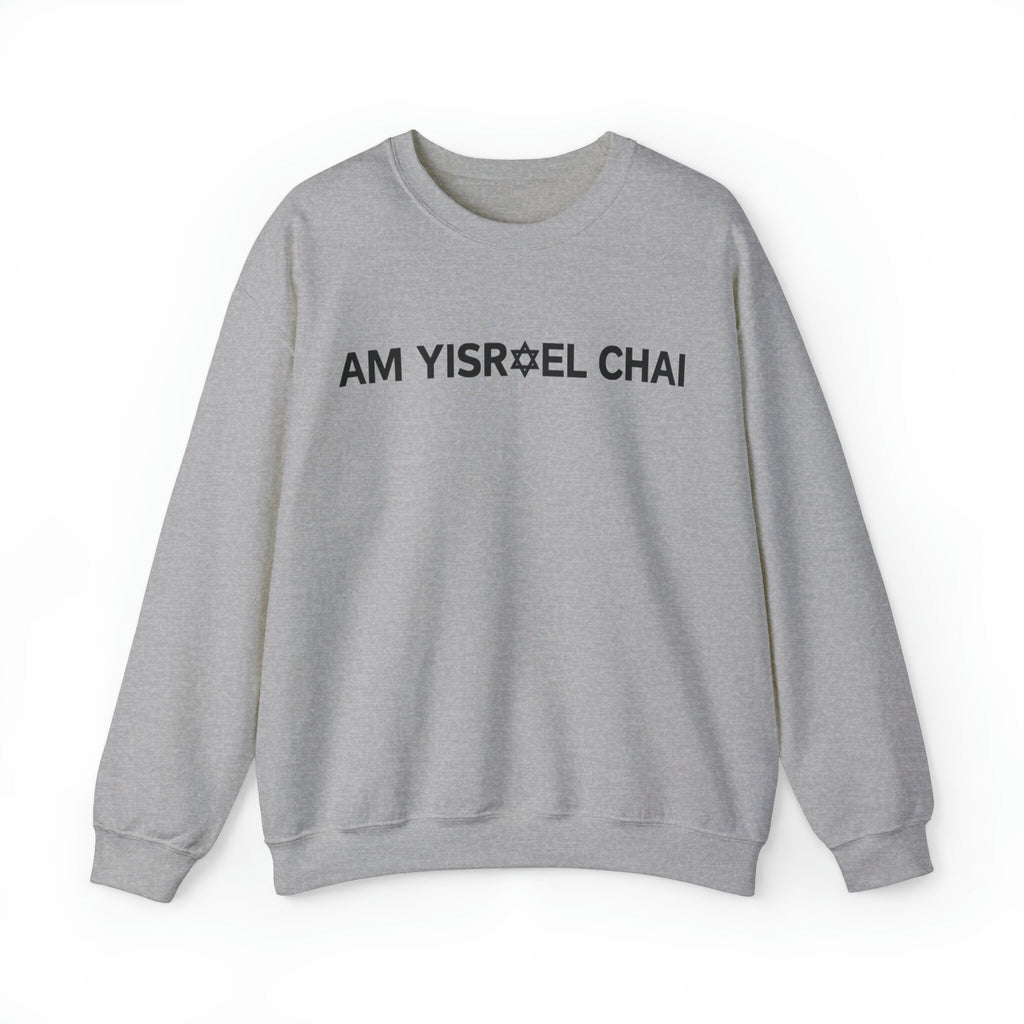 Am Yisrael Chai Jewish Star of David Sweater Unisex Crewneck Sweatshirt Israel sweater Jewish gift Hanukkah gift proud jew israelite Stand