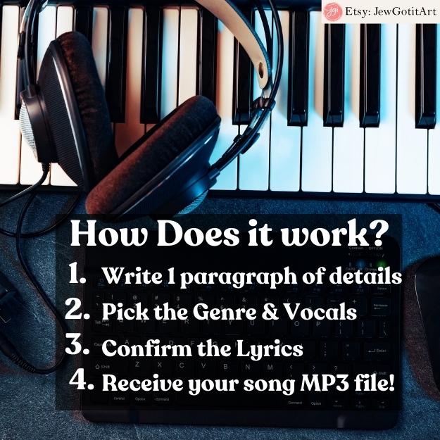 Create a Custom Song Personalized Music Lyrics Unique Birthday Gift Wedding Anniversary Digital MP3 Download Made Just for You Mother's Day