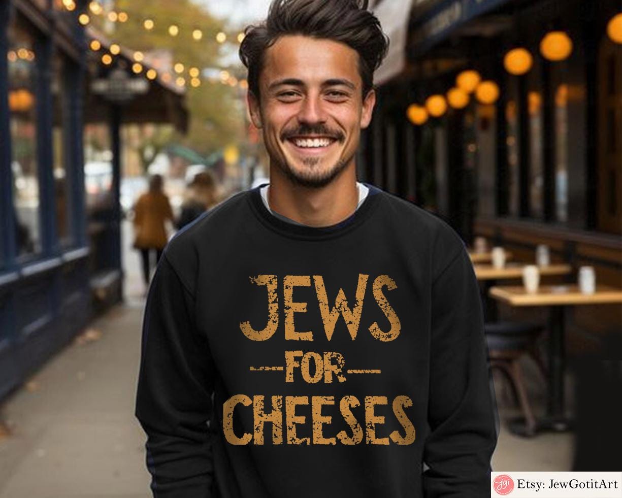 Jews for Cheeses T-Shirt Funny Shavuot Shirt | Jewish Holiday Tee Dairy Lover Gift Hebrew Pun Shirt Jewish Humor Jewish Art Am Yisrael Chai