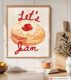 Hanukkah Jelly Donut Art Poster: Jewish Gift, Israeli Design Chanukkah
