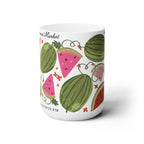 Watermelon Mug 11oz 15oz Am Yisrael Chai, jewish art coffee cup Ceramic Mug Israel, jewish gift, Fruit Art Israelite Rosh Hashanah Israeli