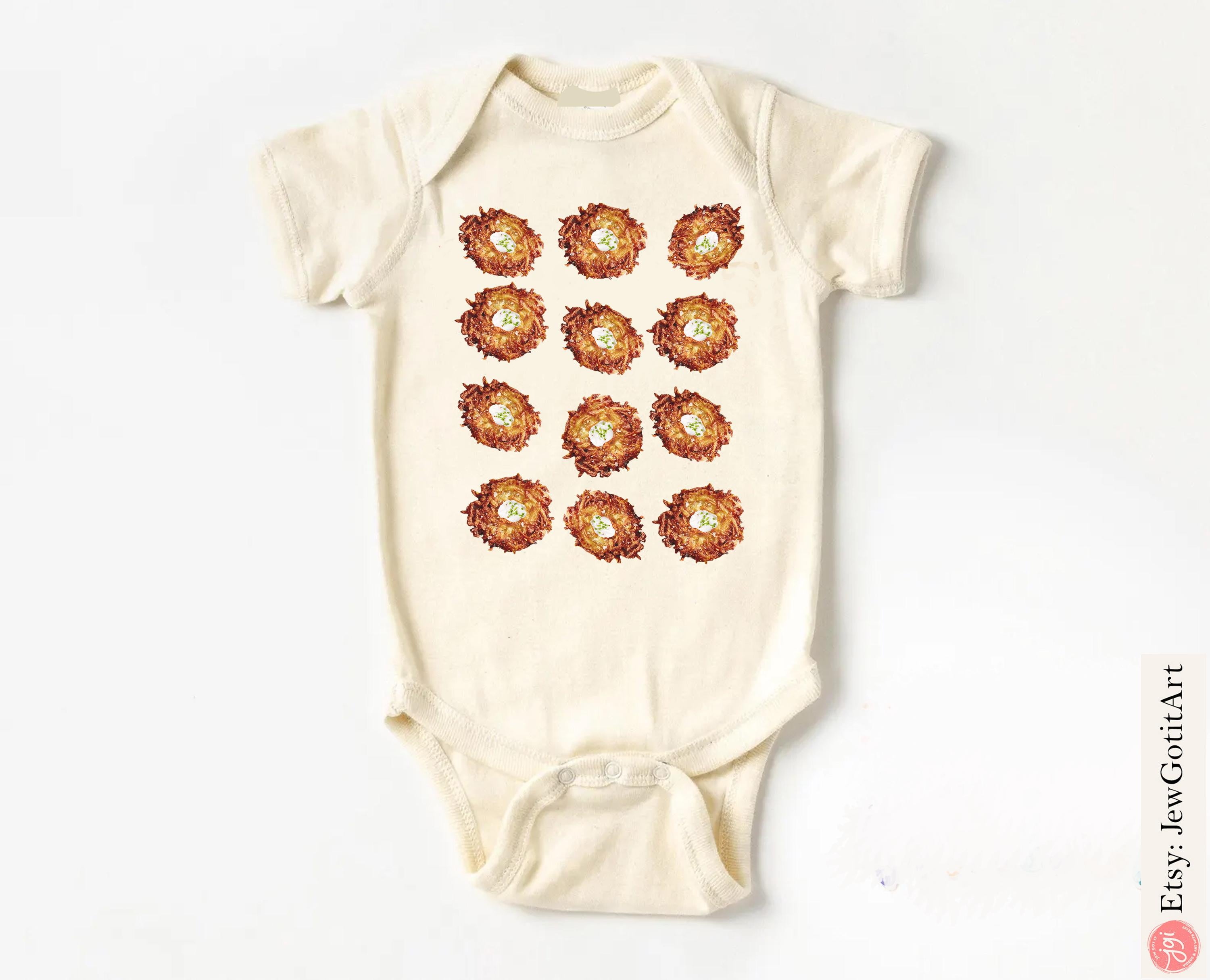 Hanukkah Latke Pajamas Family Matching Latkes Shirt for Women Men and Babies Jewish Gift for Chanukah Holiday Onesies Potato Pancake Shirt