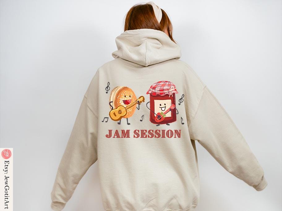 Let’s Jam Shirt| Hanukkah Sweater, Sweatshirt, Hoodie Unisex Jewish Gift Israel Art T-Shirt Jelly Donut Sweatshirt for Men & Women