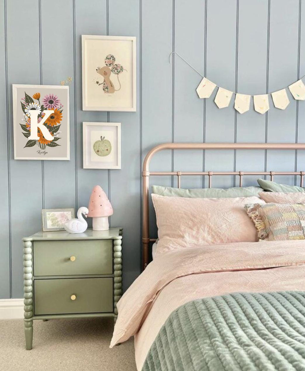 Personalized Name Wall Art Download Boho Floral Baby Name Print Toddler Teen Room Decor Custom Nursery Name Sign Gift Hebrew Name Baby Gift