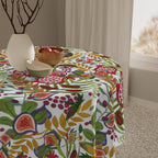 7 Species of Israel Tablecloth, table cloth square, Fruit art Home decor, Shabbat shalom Israel art, small table cloth Pomegranate gifts